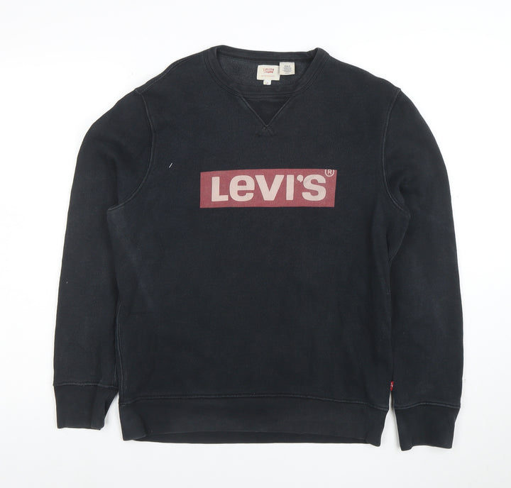 Levi's Men's Black Graphic Logo Pullover Sweatshirt Size S
