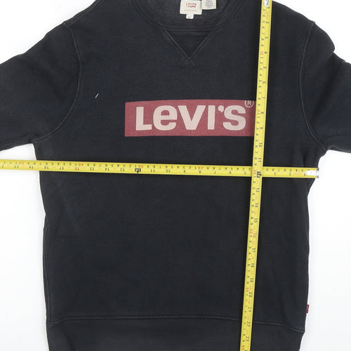 Levi's Men's Black Graphic Logo Pullover Sweatshirt Size S