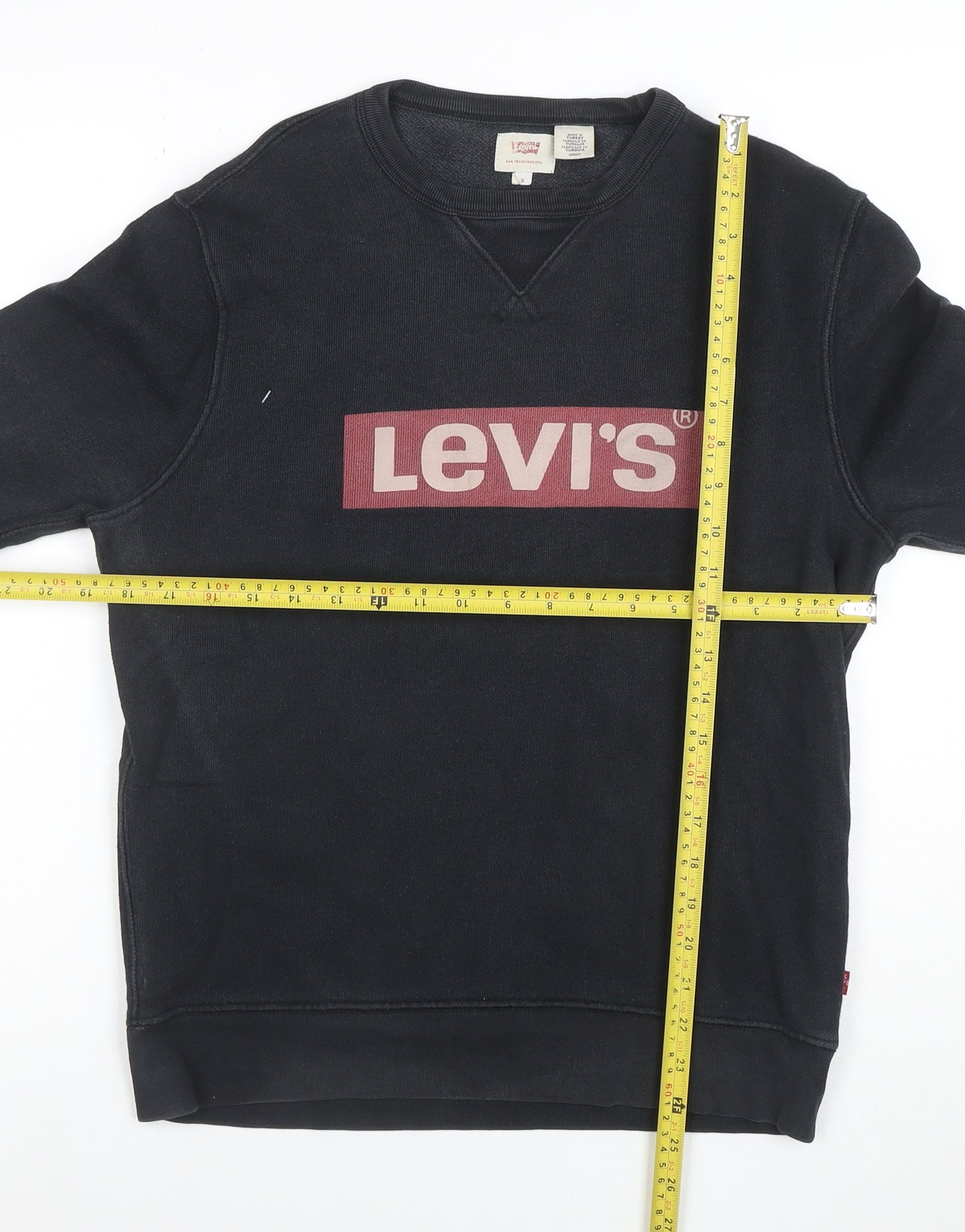 Levi's Men's Black Graphic Logo Pullover Sweatshirt Size S