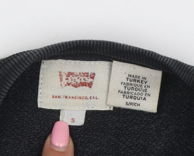 Levi's Men's Black Graphic Logo Pullover Sweatshirt Size S