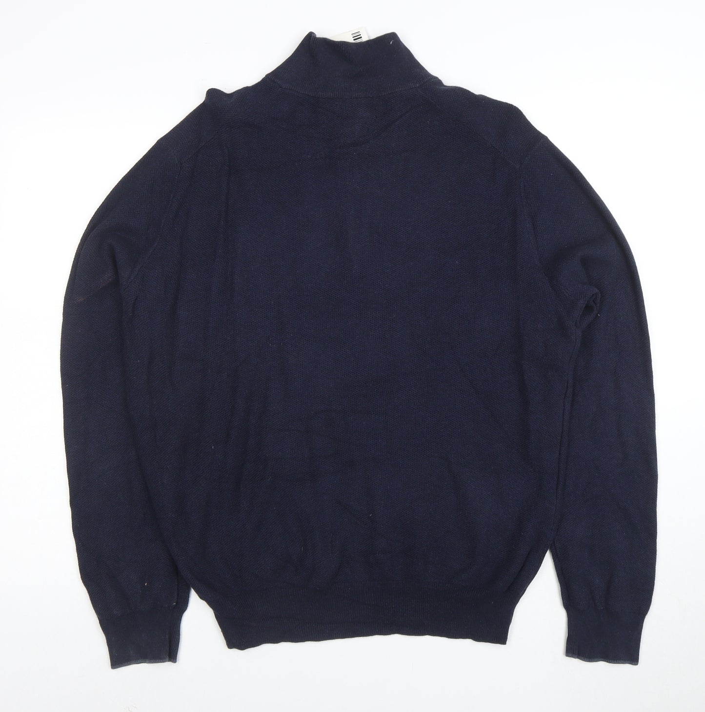 Polo Ralph Lauren Men's Blue L Half Zip Cotton Jumper