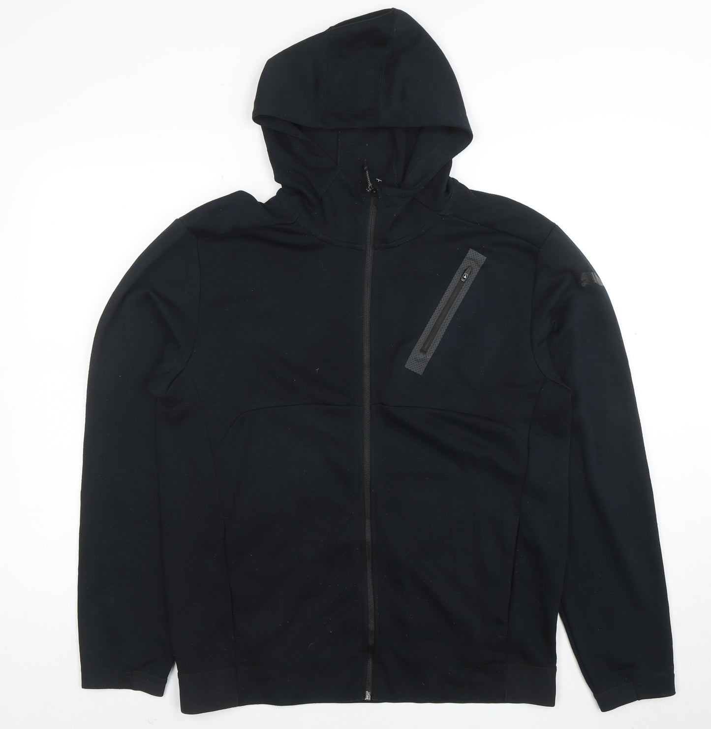 Puma Men’s Black Full Zip Hoodie Size M Regular Fleece Sweatshirt