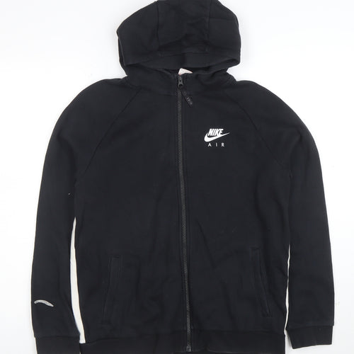 Nike Boys Black Full Zip Hoodie Air Logo XL 13-15 Years Cotton Blend