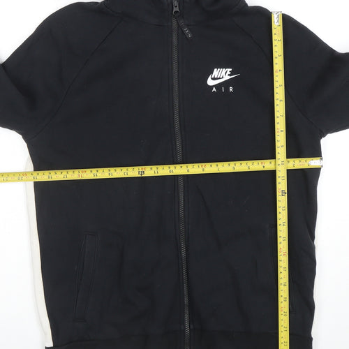 Nike Boys Black Full Zip Hoodie Air Logo XL 13-15 Years Cotton Blend