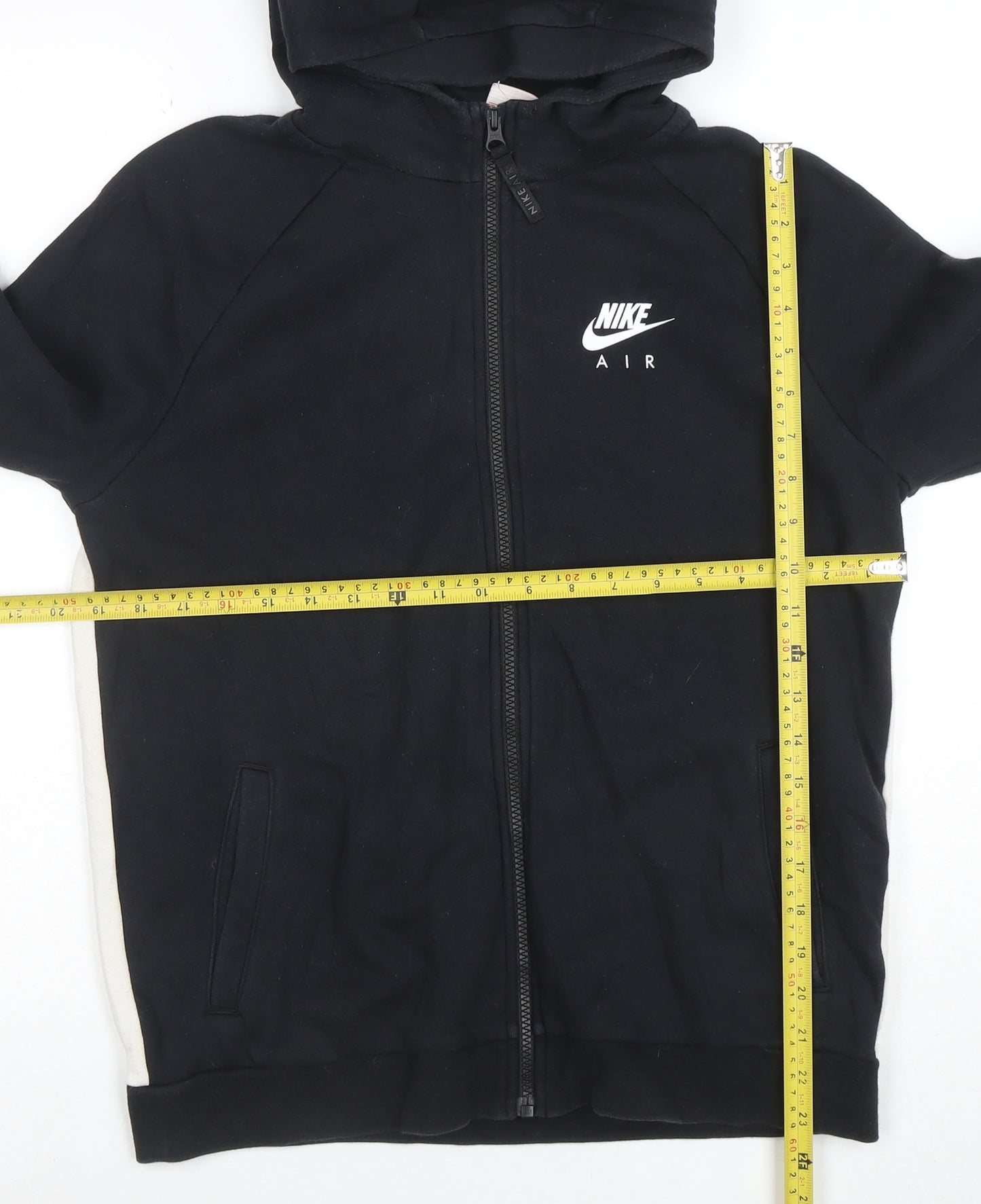 Nike Boys Black Full Zip Hoodie Air Logo XL 13-15 Years Cotton Blend