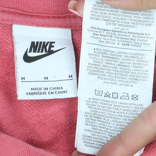 Nike Women’s Pink Crew Neck Pullover Sweatshirt M Cotton Blend