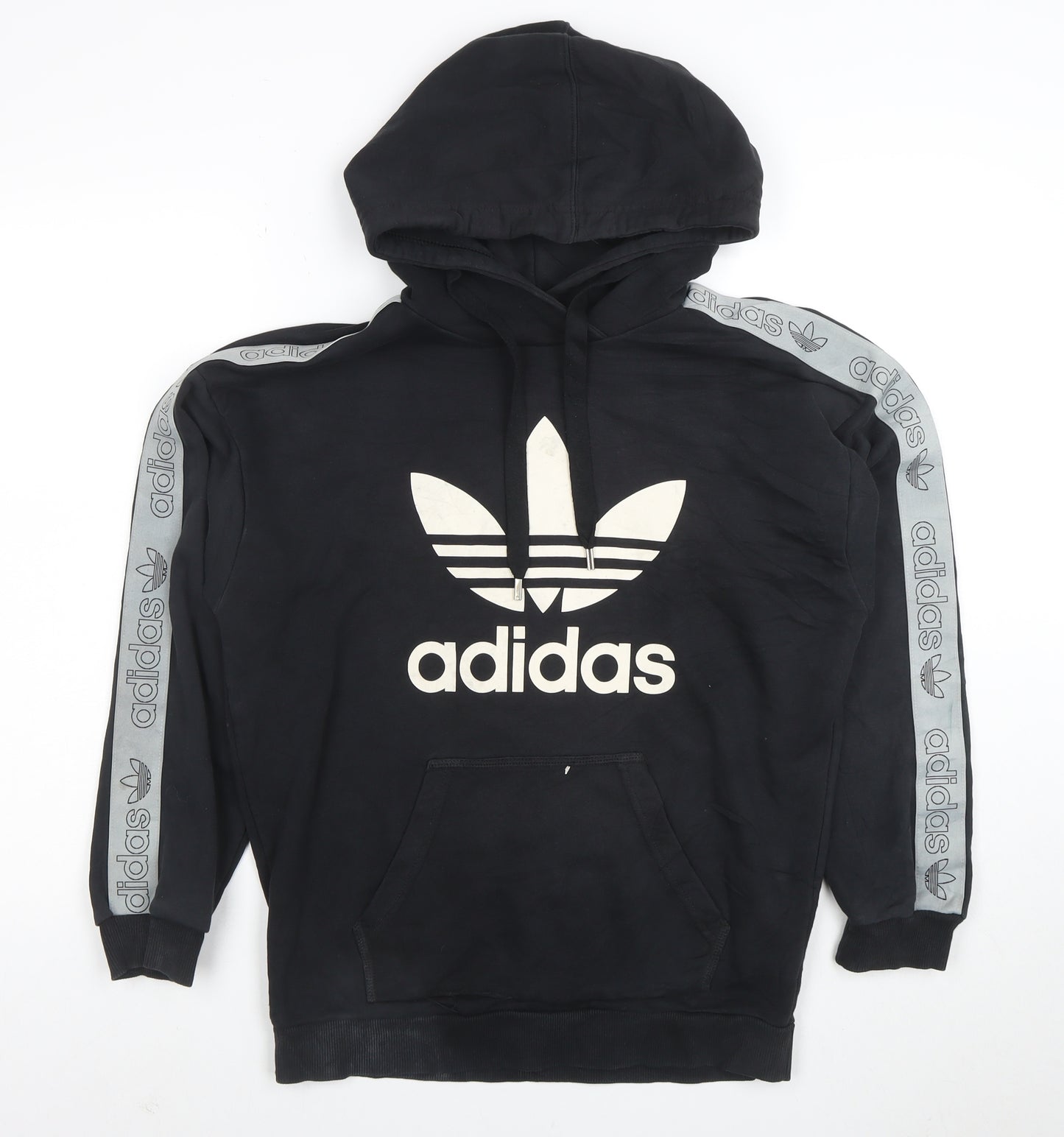 Adidas Women Black Size 10 Pullover Hoodie with Logo & Pockets