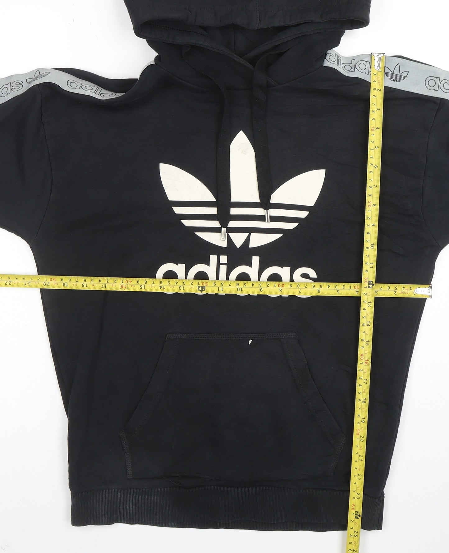 Adidas Women Black Size 10 Pullover Hoodie with Logo & Pockets