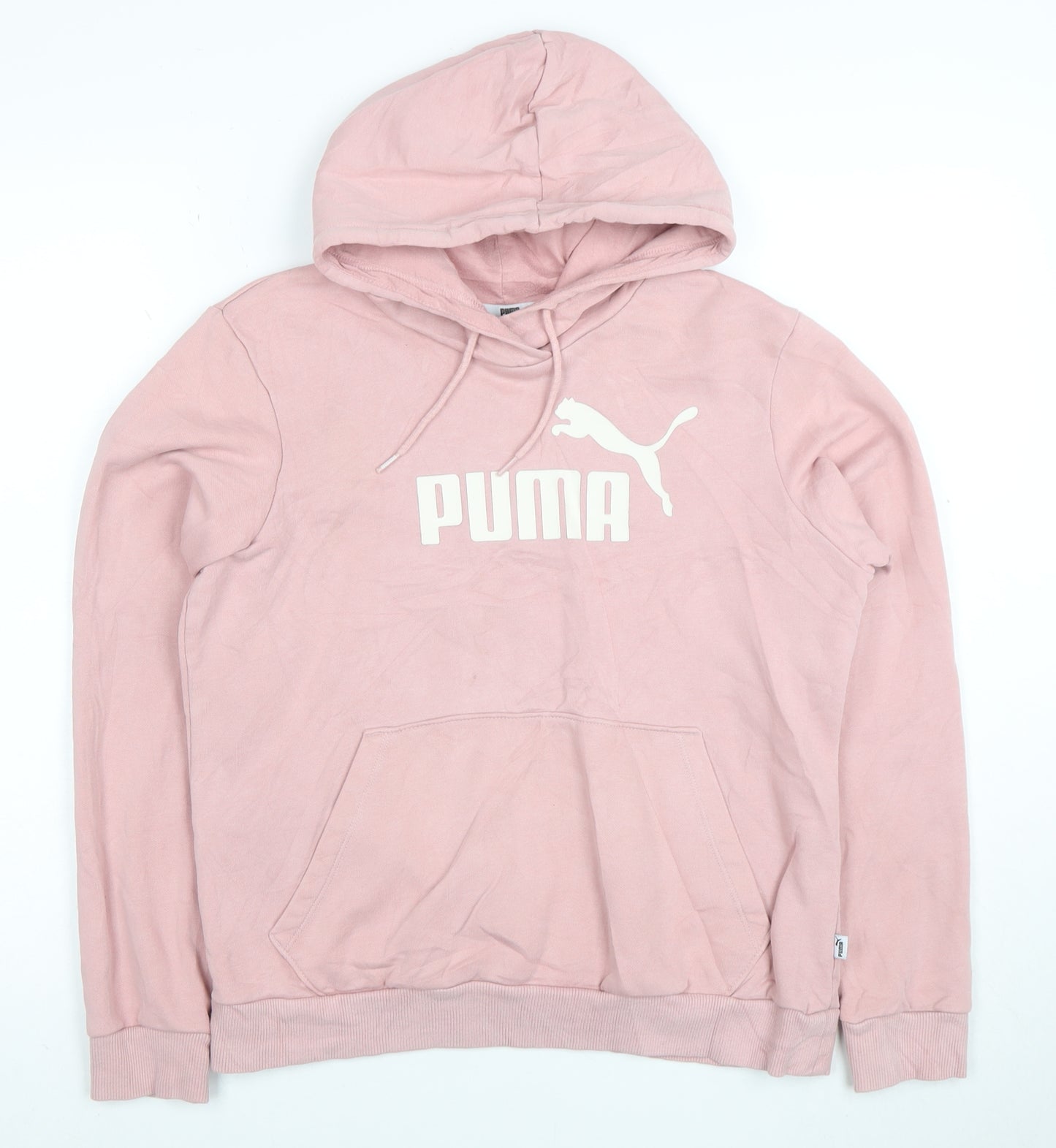 Puma Women's Pink Pullover Hoodie Size L Cotton Blend Logo