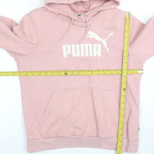 Puma Women's Pink Pullover Hoodie Size L Cotton Blend Logo