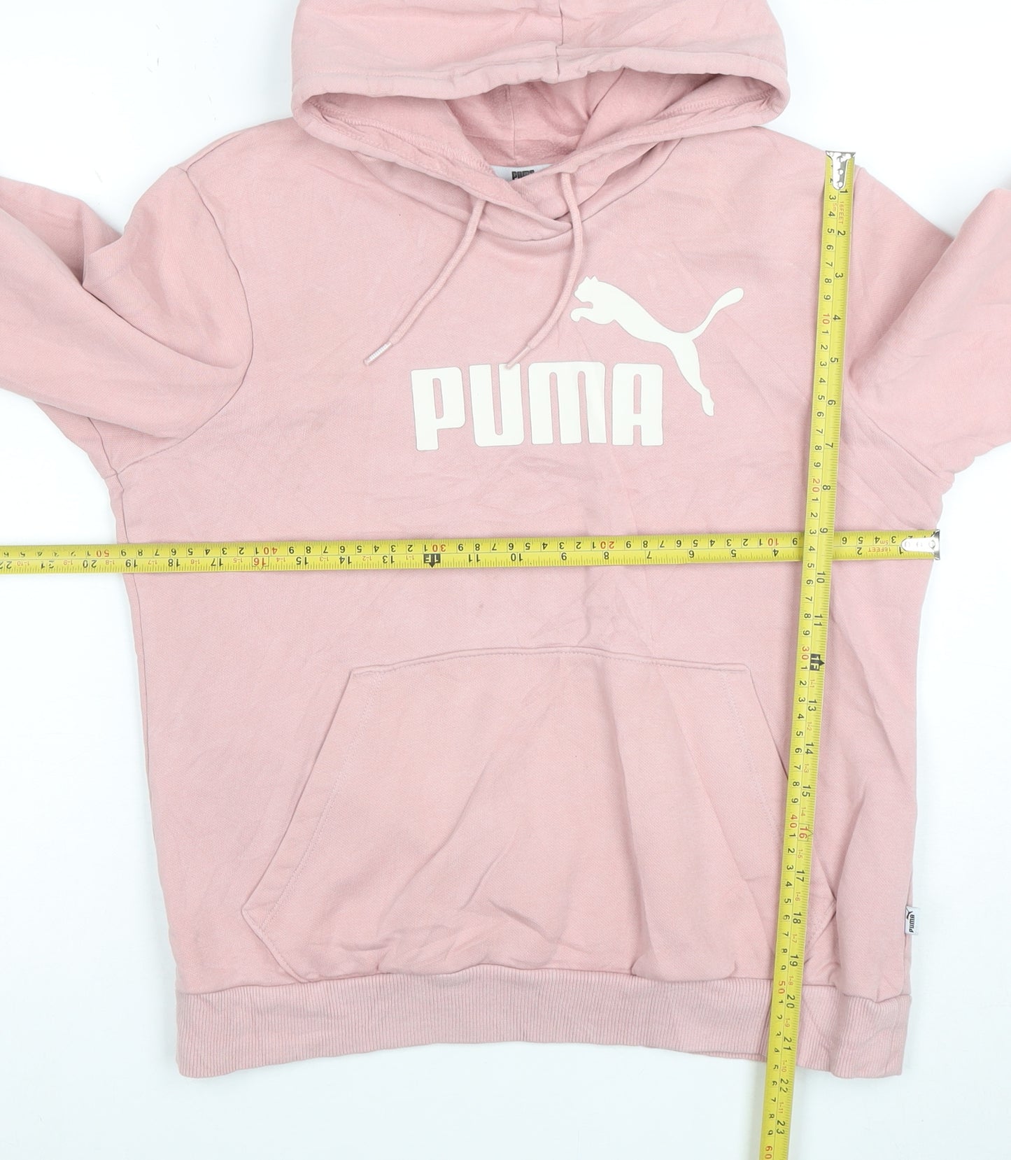 Puma Women's Pink Pullover Hoodie Size L Cotton Blend Logo