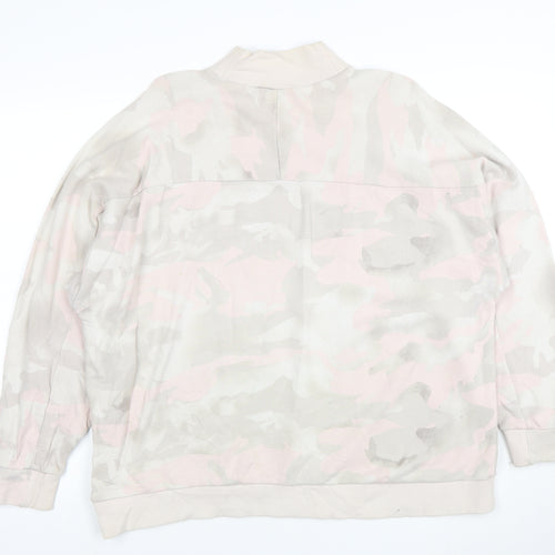 Adidas Women's Beige Camo Crew Neck Pullover Sweatshirt Size 14 M
