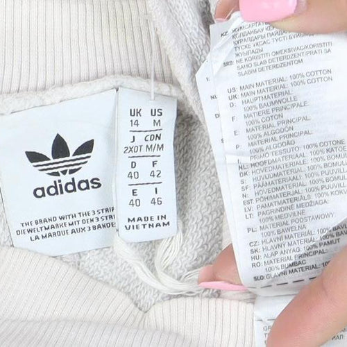 Adidas Women's Beige Camo Crew Neck Pullover Sweatshirt Size 14 M