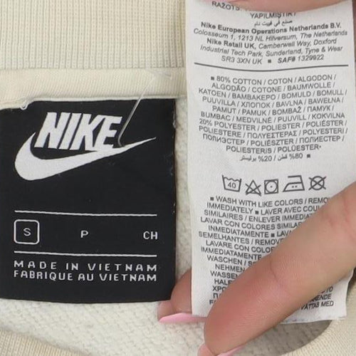 Nike Women’s Beige Small Crew Neck Pullover Sweatshirt