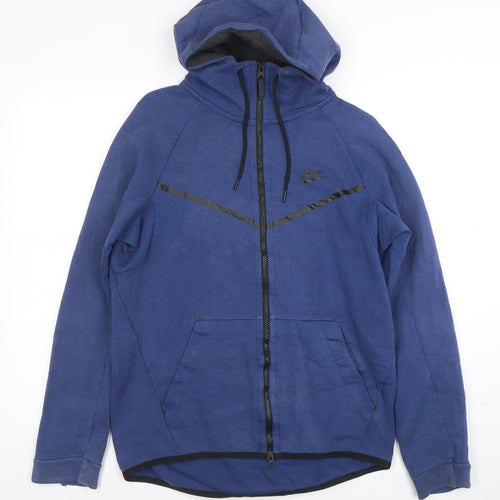Nike Men's Blue Full Zip Hoodie Size S Lightweight Fleece Sportswear