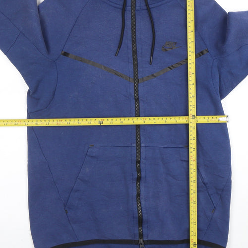 Nike Men's Blue Full Zip Hoodie Size S Lightweight Fleece Sportswear