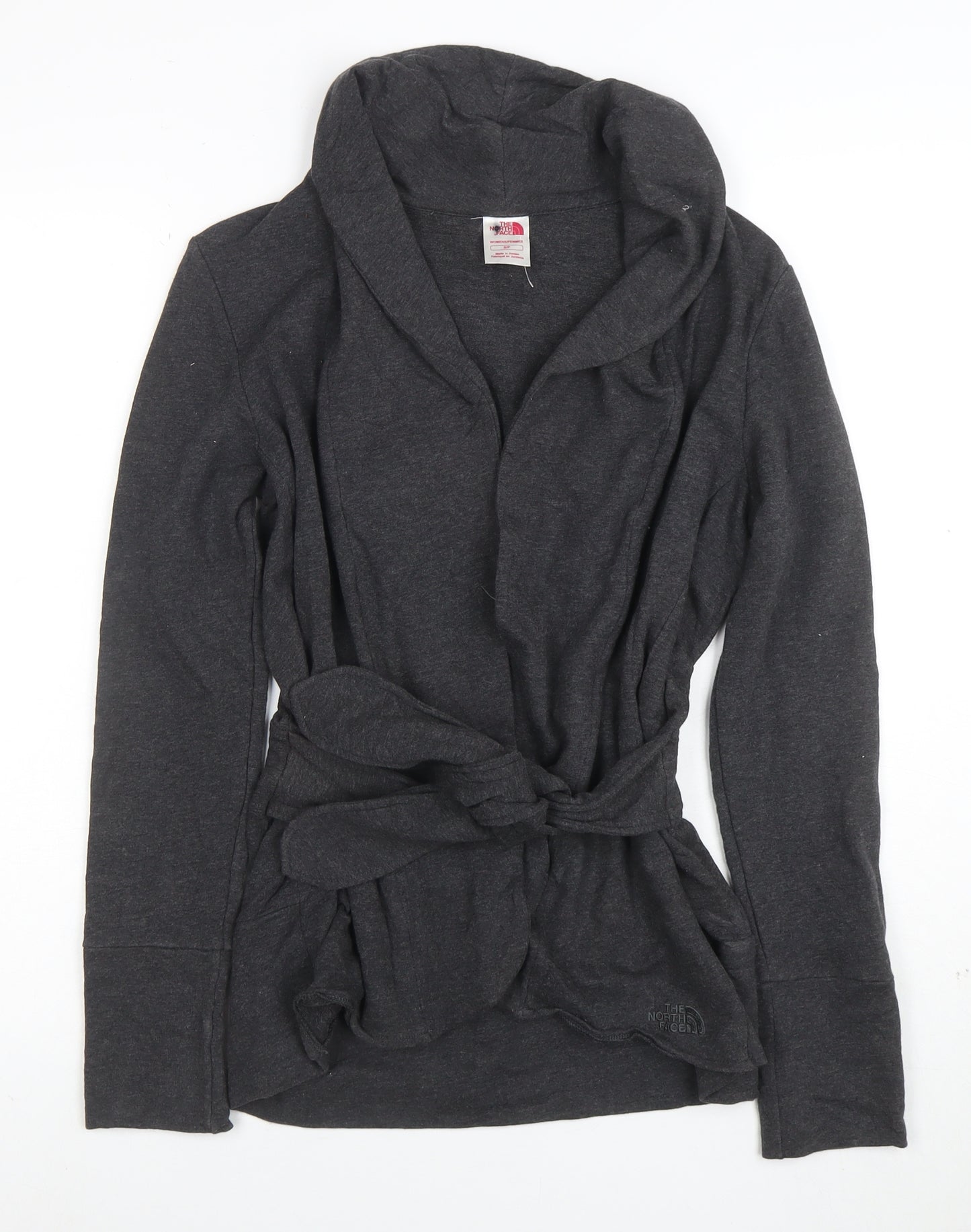 The North Face Women's Grey Belted Cotton Blend Coatigan Size S