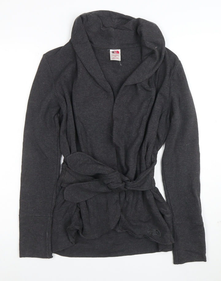 The North Face Women's Grey Belted Cotton Blend Coatigan Size S
