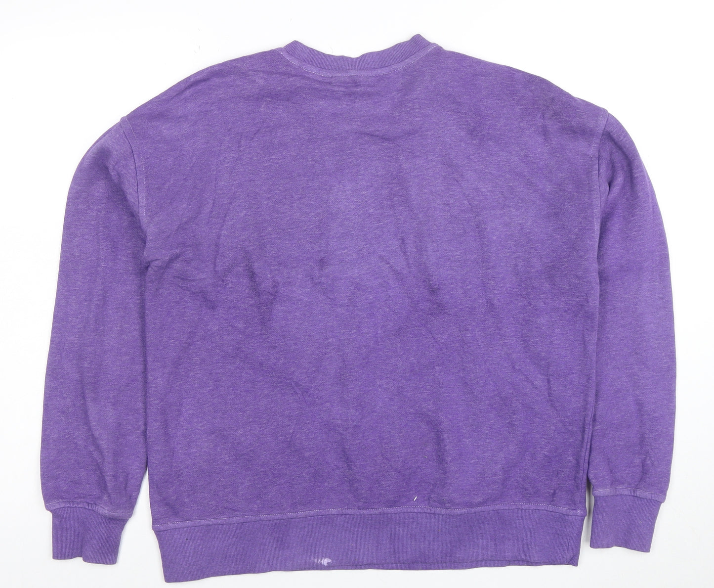Disney Womens Purple Crew Neck Pullover Sweatshirt M Mickey Graphic