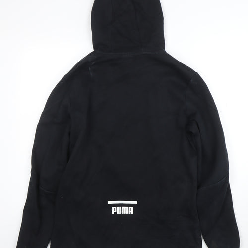 Puma Women Black Small Hooded Pullover Sweatshirt with Logo