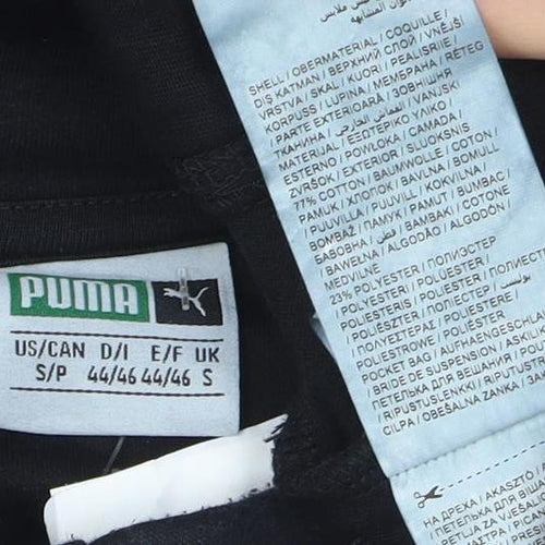 Puma Women Black Small Hooded Pullover Sweatshirt with Logo