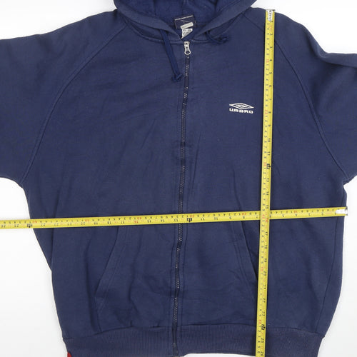 Umbro Men Blue XL Full Zip Hoodie Sports Sweatshirt