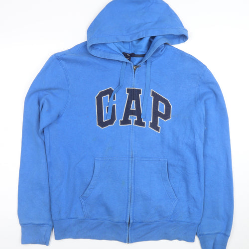 GAP Men's Blue Full Zip Logo Hoodie Size M Cotton Blend