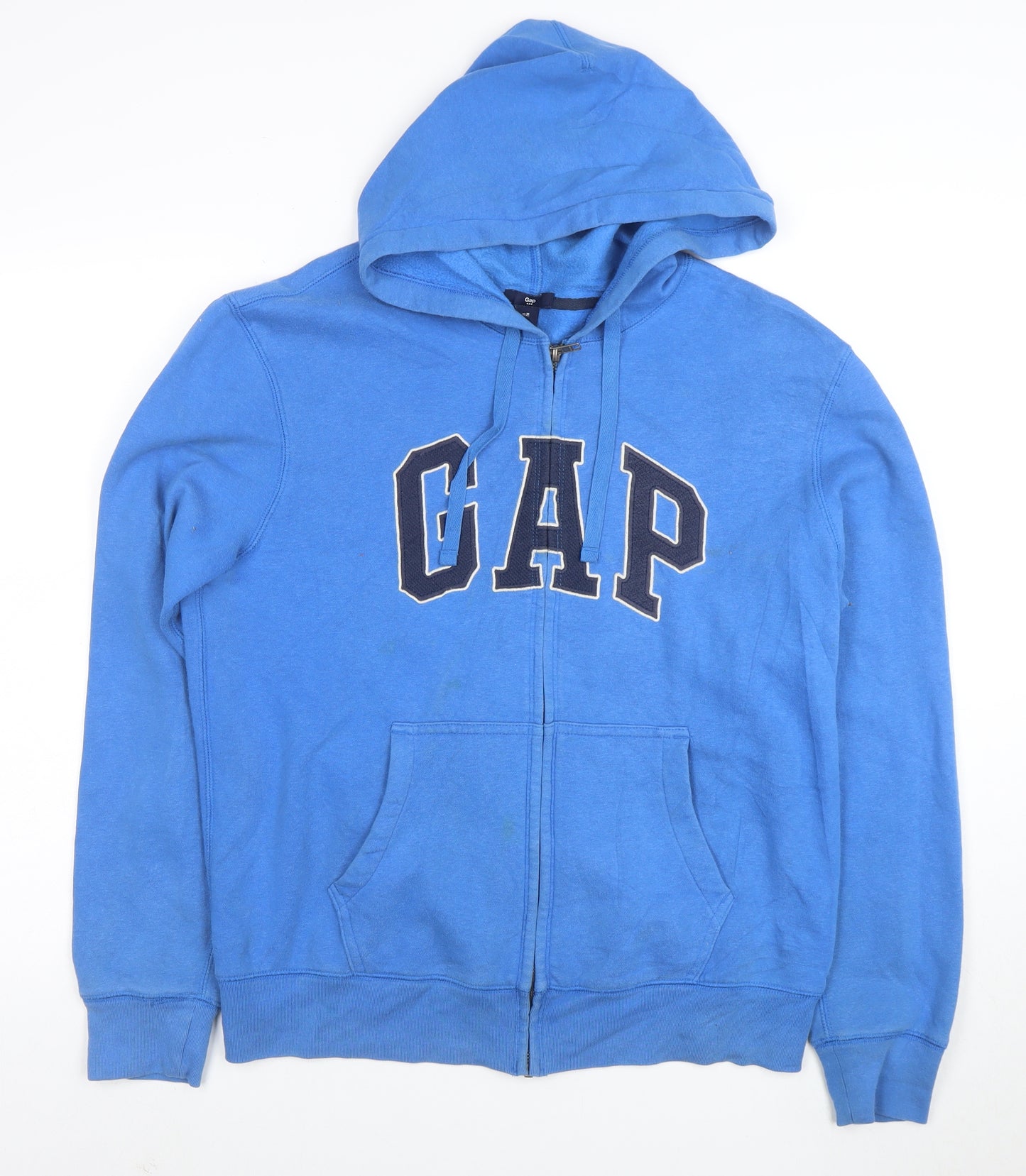 GAP Men's Blue Full Zip Logo Hoodie Size M Cotton Blend