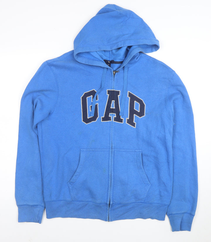 GAP Men's Blue Full Zip Logo Hoodie Size M Cotton Blend