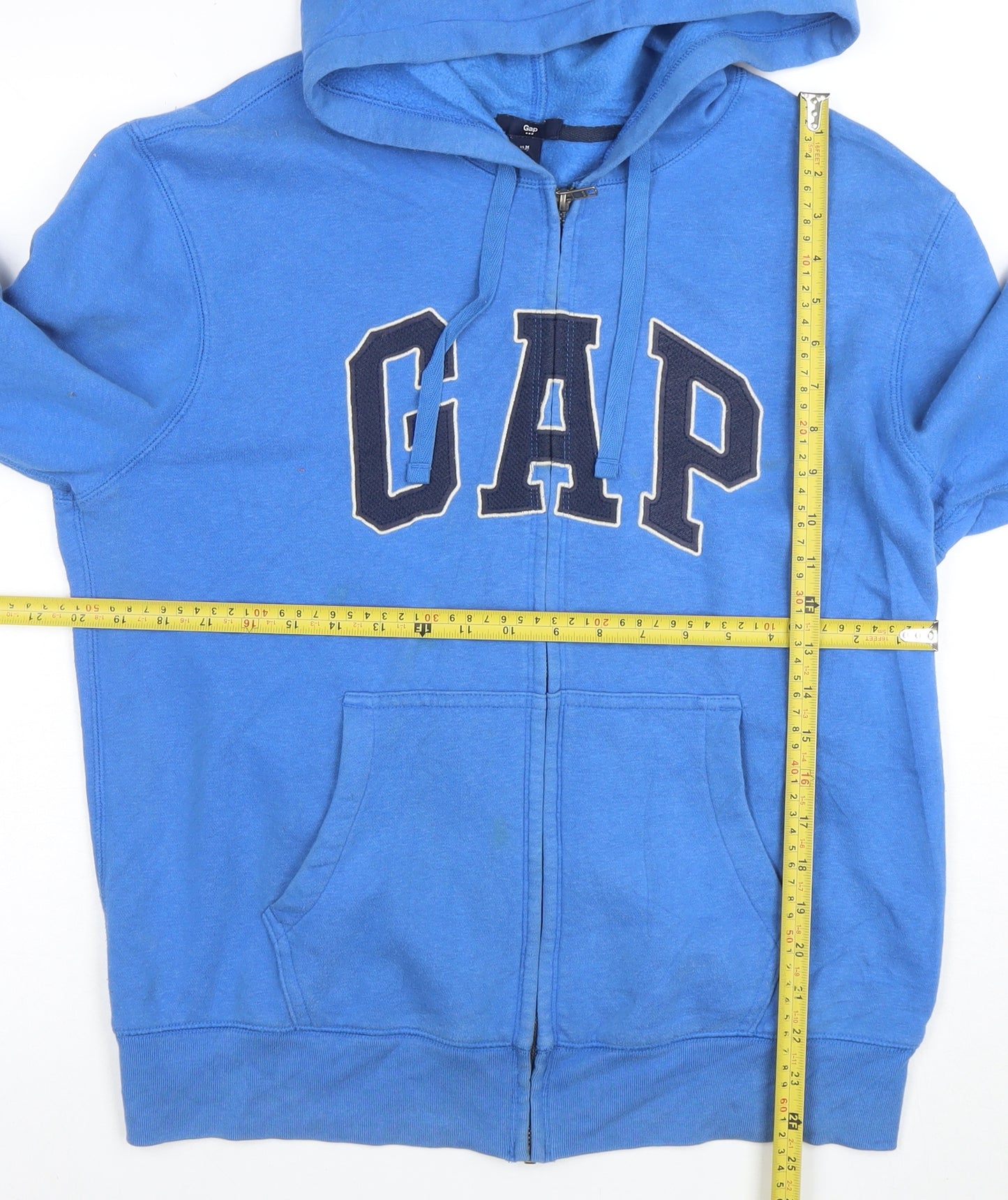 GAP Men's Blue Full Zip Logo Hoodie Size M Cotton Blend