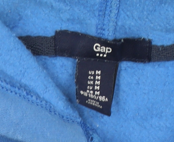 GAP Men's Blue Full Zip Logo Hoodie Size M Cotton Blend