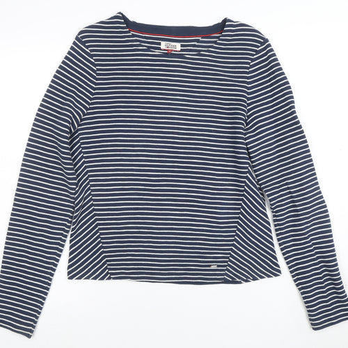 Tommy Hilfiger Denim Women's Blue Striped Long Sleeve Cotton T-Shirt M