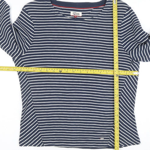Tommy Hilfiger Denim Women's Blue Striped Long Sleeve Cotton T-Shirt M