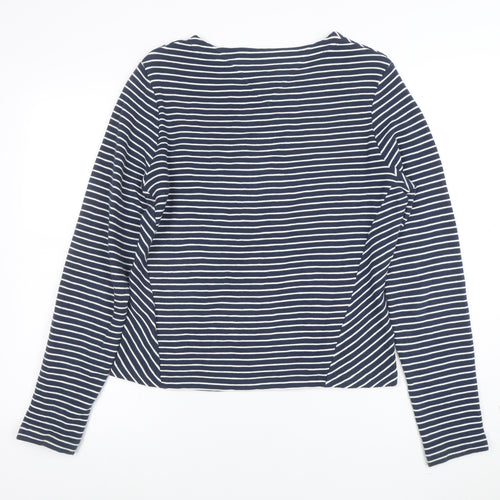 Tommy Hilfiger Denim Women's Blue Striped Long Sleeve Cotton T-Shirt M