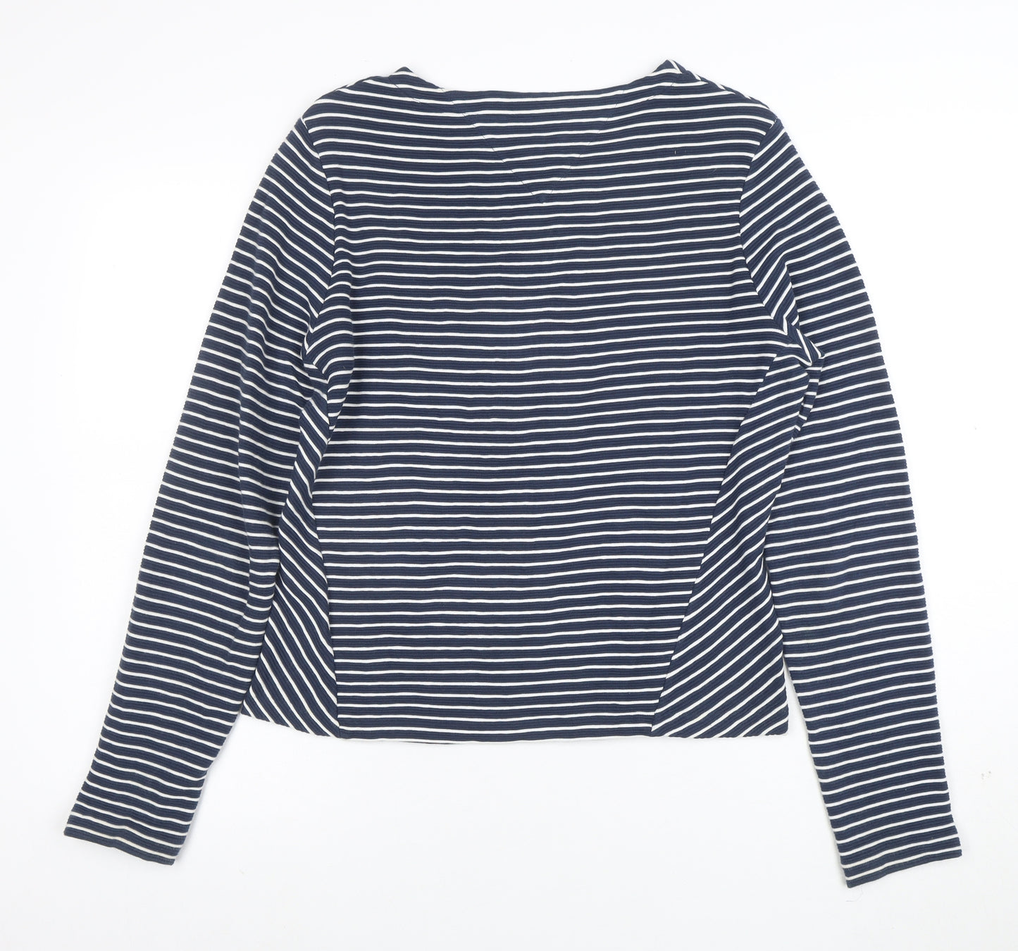 Tommy Hilfiger Denim Women's Blue Striped Long Sleeve Cotton T-Shirt M