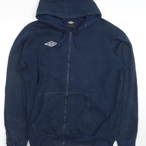 Umbro Men’s Blue Full Zip Hoodie Size L Sports Casual Sweatshirt