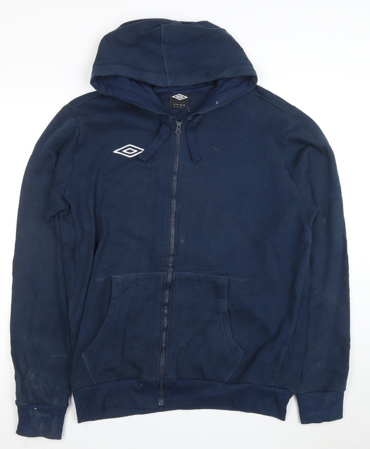 Umbro Men’s Blue Full Zip Hoodie Size L Sports Casual Sweatshirt