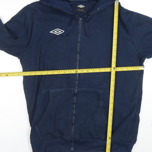 Umbro Men’s Blue Full Zip Hoodie Size L Sports Casual Sweatshirt