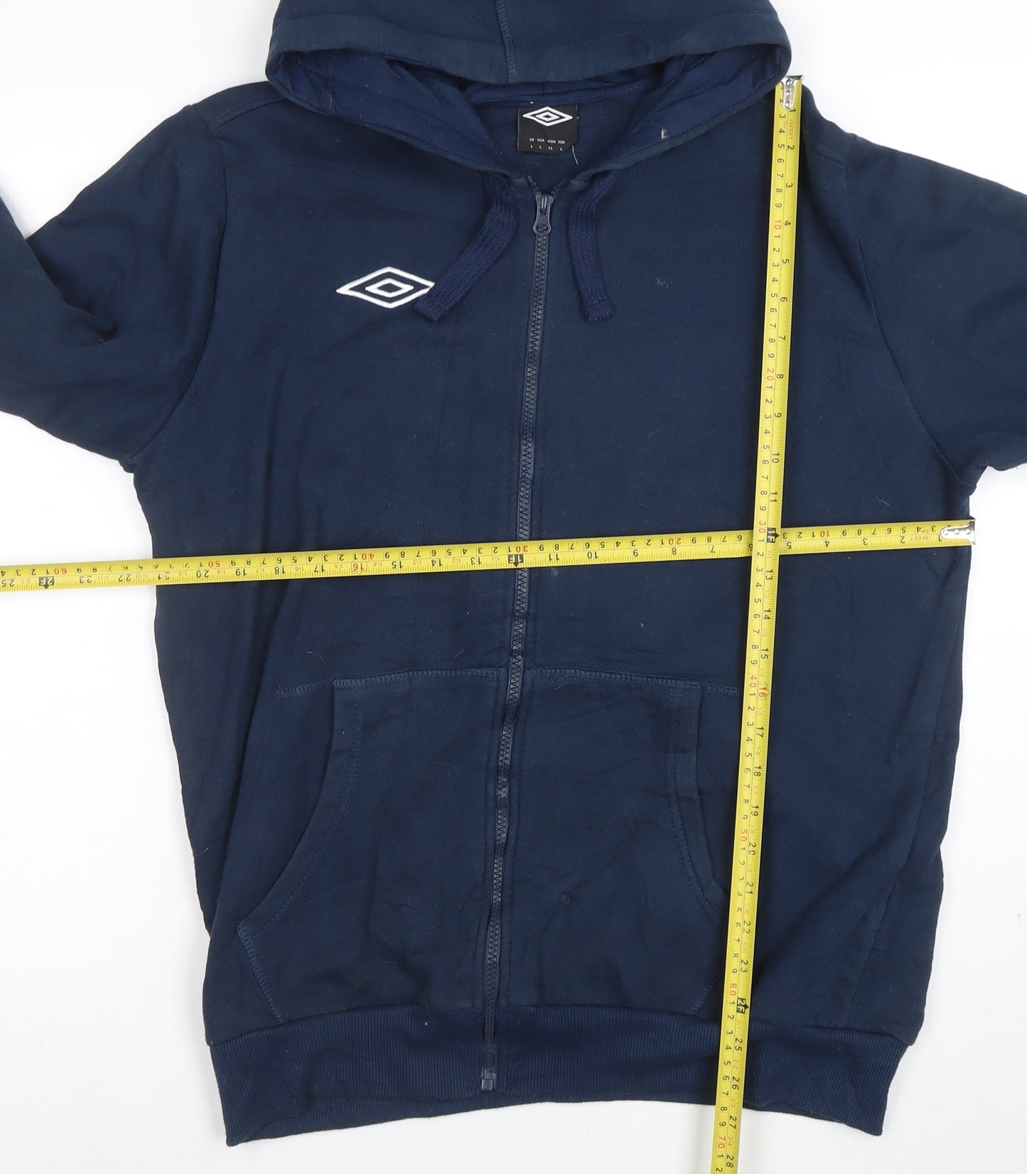 Umbro Men’s Blue Full Zip Hoodie Size L Sports Casual Sweatshirt