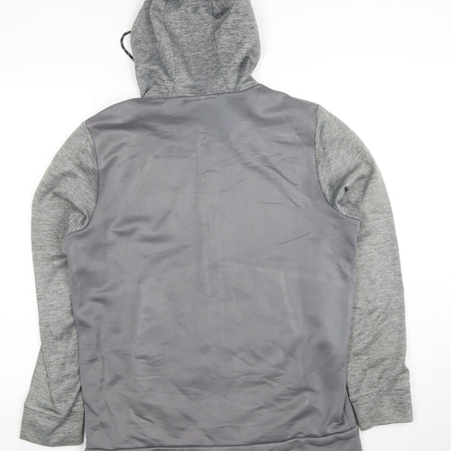 Under Armour Men Grey Full Zip Hooded Fleece Hoodie Size M