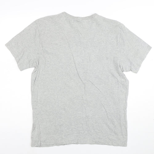 Calvin Klein Men's Grey Logo Crew Neck Cotton T-Shirt Size M