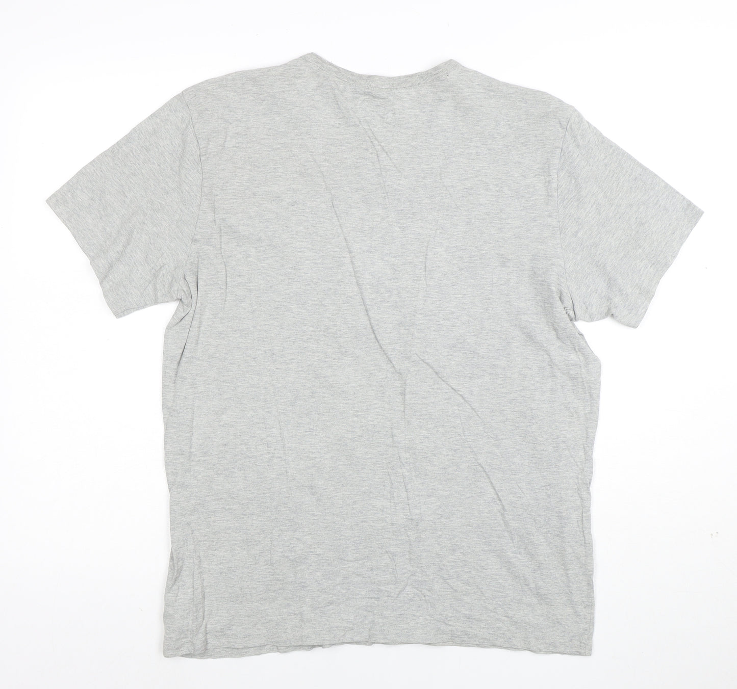 Calvin Klein Men's Grey Logo Crew Neck Cotton T-Shirt Size M