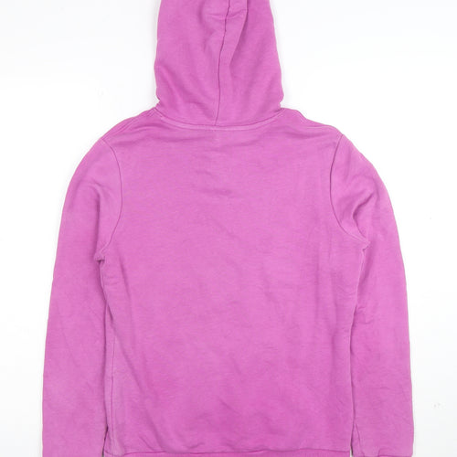 Puma Womens Pink Pullover Hoodie Size 10 Cotton Blend Logo Design