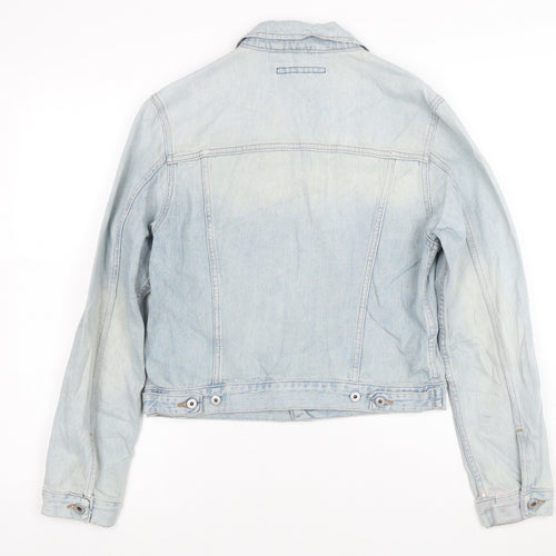 Big Star Womens Blue Denim Jacket M Classic Button Front Logo Style