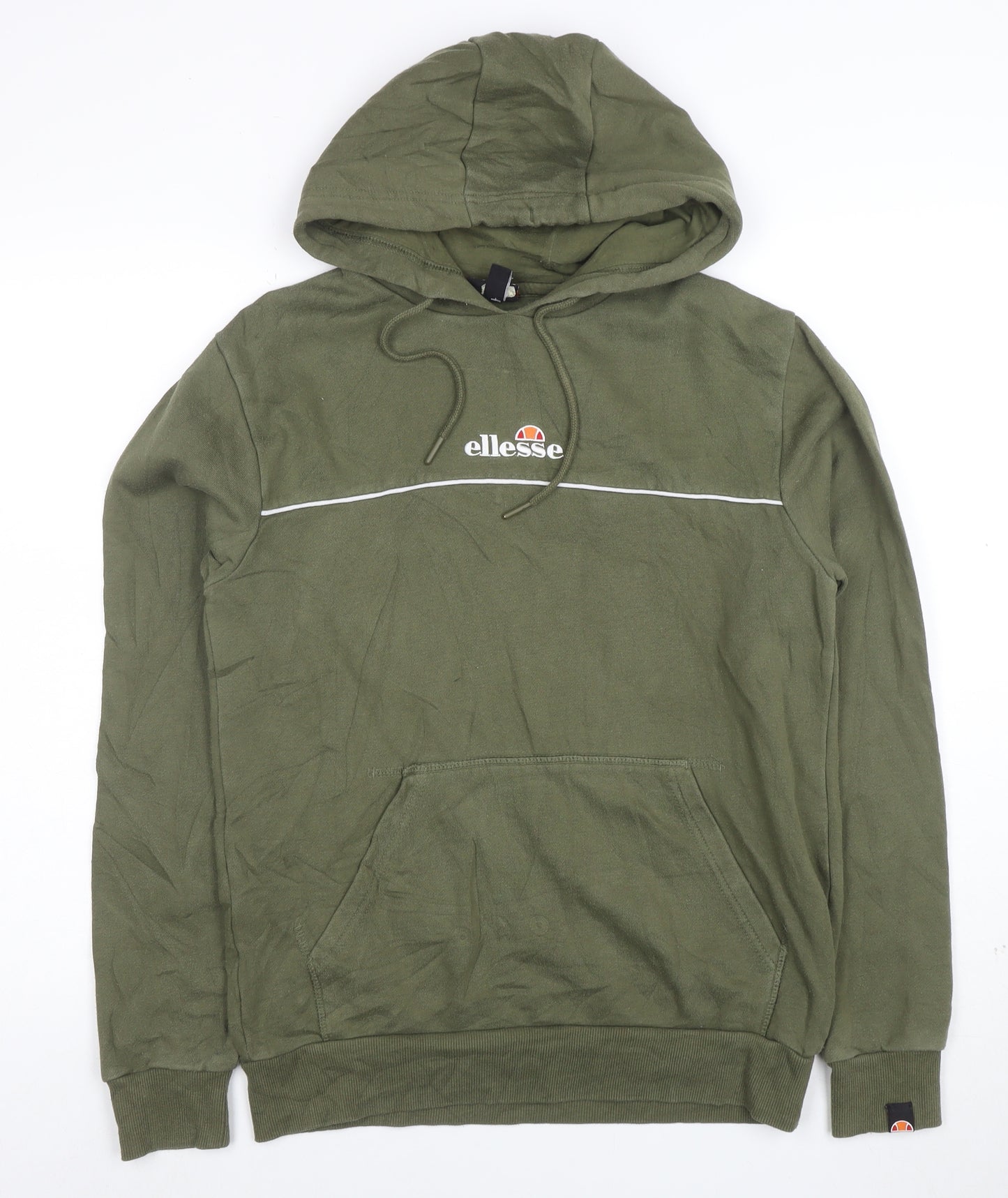 Ellesse Men's Green Pullover Hoodie Small Logo Fleece Sweatshirt
