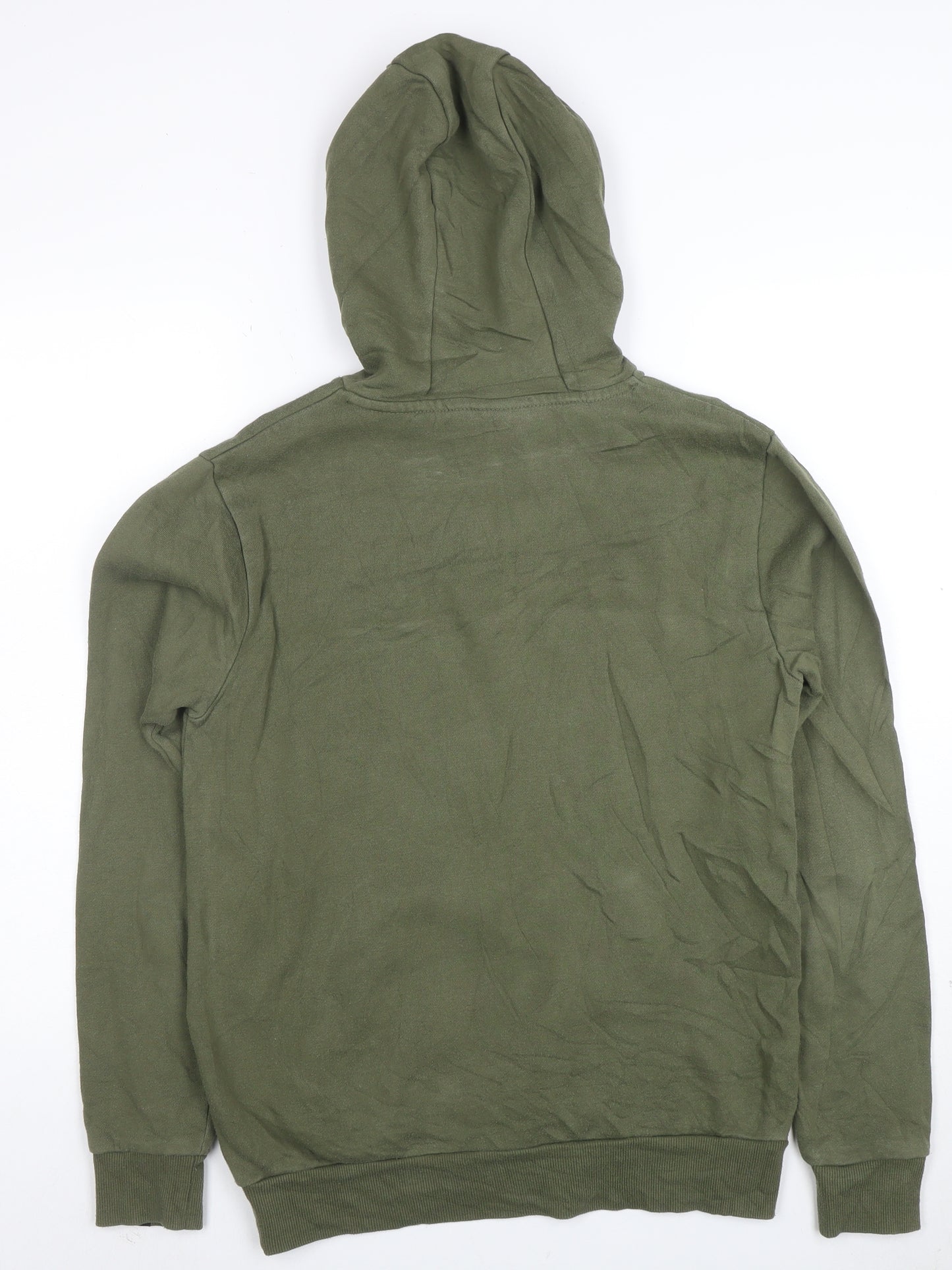 Ellesse Men's Green Pullover Hoodie Small Logo Fleece Sweatshirt