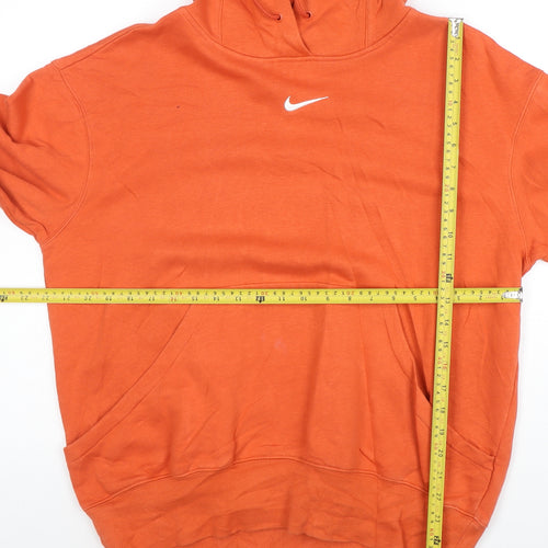 Nike Womens Orange XS Pullover Hoodie Sweatshirt Cotton Blend