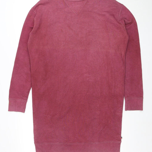 Tommy Jeans Women's Red Long Sleeve T-Shirt Dress Size S