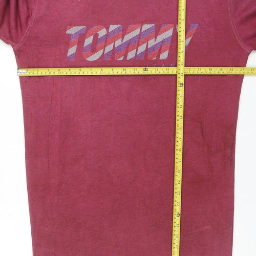 Tommy Jeans Women's Red Long Sleeve T-Shirt Dress Size S