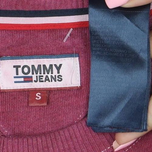 Tommy Jeans Women's Red Long Sleeve T-Shirt Dress Size S